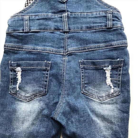 Blue distressed denim overalls EUC 2T - Picture 5 of 5